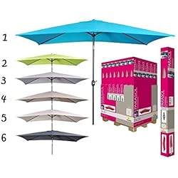 les colis noirs lcn Parasol Aluminium RECTANGLE Manivelle - 3mx2mx2m45 - Mod1 - Bleu Turquoise