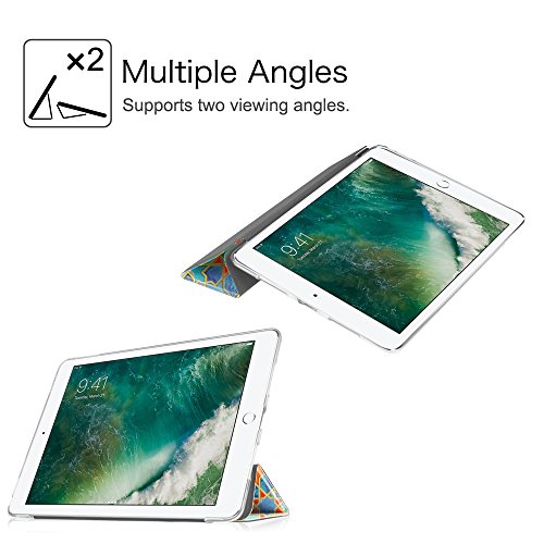 Fintie iPad 9.7 Zoll 2017 Hülle – Ultra Slim Superleicht Schutzhülle mit Lichtdurchlässig Rückseite Abdeckung Smart Cover Case Tasche mit Auto Schlaf / Wach und Standfunktion für Apple iPad 2017 Neue Modell, Böhmische Mosaik - 7