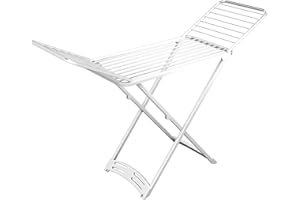 Gimi Zaffiro Stendibiancheria da Pavimento, Stendino a Cavalletto, da Esterno, con Ruote, Richiudibile, Spazio di Stenditura 20 m, in Resina 100%, 182 x 55 x 88 cm