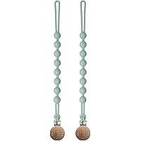 Catenella Portaciuccio in Silicone, Seposeve Confezione da 2 Catenella Ciuccio Clips, Morbide Clip Portaciuccio per Bambini e
