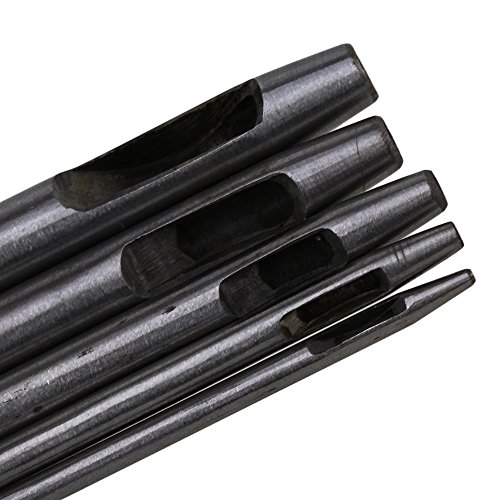 BQLZR Silber 1mm-5mm Heavy Duty Stahl Leder Hohl Loch Loch Making Gürtel Handwerk Cutter Tools Set von 5 - 3