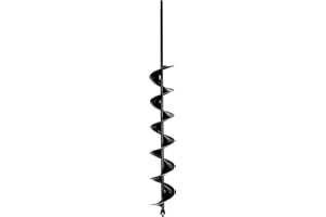 LYFETC Garden Auger Drill Bit 8x60cm,Extended Solid Post Hole Digger,Auger Spiral Drill Bit For Bulb Planters Planting, Fence Post Repair,Bulbs Seedlings,Bulb Planting Auger Black