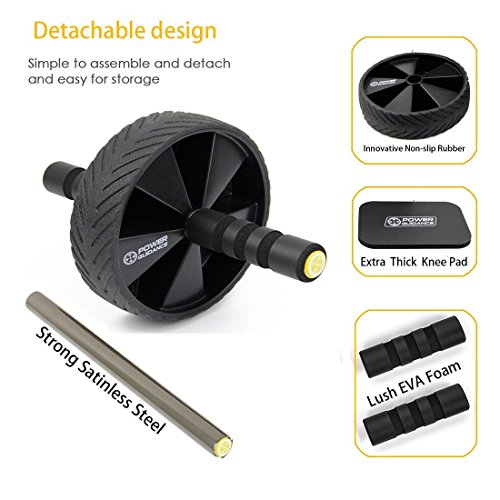 Bauchroller AB Wheel Bauchtrainer Hochwertiger AB Roller mit Knieauflage Bauchmuskeltrainer für Einsteiger und Fortgeschrittene - 3