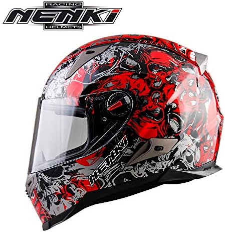 PinkDreamland Motorcycle full face helmet E.C.E certification - Full face motocross helmet Cromwell helmet anti-fog and anti-glare mirror modular flip helmet (M, L, XL, XXL),XL
