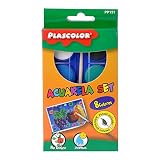 Incluye pincel. Plascolor PP151 - Set de acuarela, 8 colores