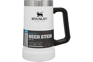 STANLEY Adventure Vacuum Stein 0.7L - Termo Mantiene Fría 7 Horas - Jarra Cerveza Acero Inoxidable - Vaso Termico Vintage - Apta Para Lavavajillas - Polar White