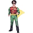 amscan Child Boys Official Warner Bros. Licensed Classic Musclesuit Robin Fancy Dress Costume