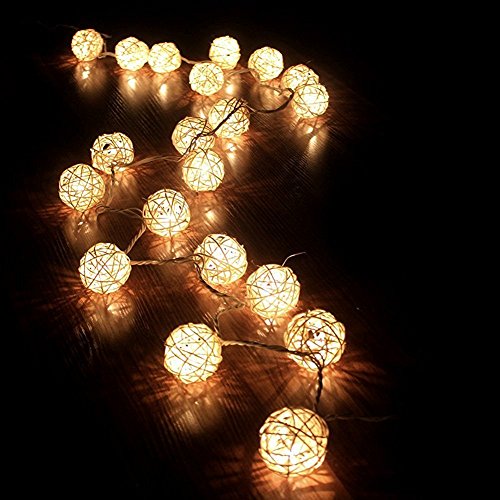 40 LED Rattan Lichterkette Ball Fairy Light String Weihnachtsdeko/Hochzeiten/Geburtstag/Party - 3