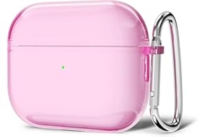 Svanove for Airpods Pro 3 Case Clear Hard Plastic, Transparent Simple Cute Airpods Pro 3 Generation Case with Keychain, Y2k Aesthetic Trendy Airpods Cover Accessories for Women Girl, Pink