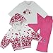 iiniim 3pcs Baby Girls Peony Coat + Long Sleeve T-shirt+ Pants Clothes Outfit Set Hot Pink 18-24 Months