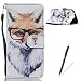 Produktbild Samsung Galaxy S5 Hülle,Feeltech Weich PU Leder Brieftasche Tasche mit Magnetverschluss und Kartenhalter Gedrucktes Nettes Karikaturmuster,Premium Slim Flip Leather Wallet Hülle Etui with Credit Card Slots [Stand Function] Book Style Cover für Samsung Galaxy S5 - Gläser Fuchs
