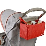 Gosear 7-Slot Große Kapazität Multifunktionale Baby Kinderwagen Kinderwagen Cup Flasche Spielzeug Tuch hängen wasserdichte Tasche Halter Organizer Tasche Rote - 4
