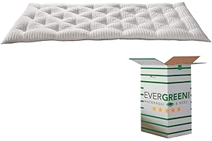 EVERGREENWEB MATERASSI & BEDS EvergreenWeb - Topper Colchón 80x200 en Látex 7 cm de Altura - Protector de Colchón, Acolchado de 100% Efecto Arco Suave Hipoalergénico, Futón Ortopédico, Forro Blanco Antiácaros