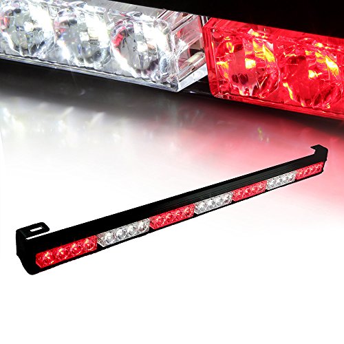 Xprite31.5 28 LED White & Red 7 Modes Traffic Advisor Emergency Warning Vehicle Strobe Light Bar Kit