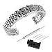 Produktbild BEWISH 20mm Uhrarmband Edelstahl Ersatzband Solide Metall Uhr Band Riemen Uhrenarmbänder Ersatz Edelstahlschliesse Faltschließe Uhr Armband Unisex Smart Watch Wrist Strap Band Sicherheitsverschluss