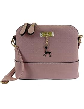 Trachtentasche PU-Leder Dirndltasche mit Reh Anhänger - Umhängetasche fürs Dirndl - rosa