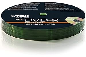 TDK® DVD-R DVDR 16x Speed 4.7 GB 120 Min Video 10 Pieces 10pcs Blank Media Discs 10 DVDs Pack (4 Packs (40 DVDs))