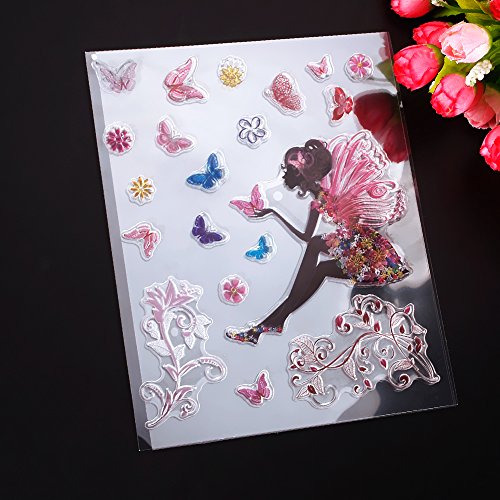 zhuotop Elegante Little Fairy Muster DIY Große transparent Gummi Stempel Seal DIY Craft Scrapbooking Decor - 6