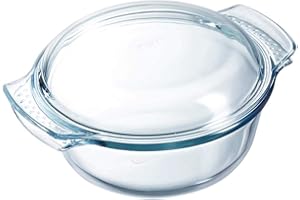 Pyrex Classic Casseruola tonda con coperchio a tegame in vetro borosilicato, 4.9 L