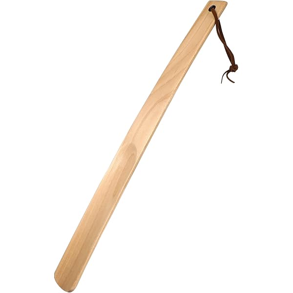 ENA Living Beechwood Shoe Horn, 21.6" Long Handle For Seniors, Smooth