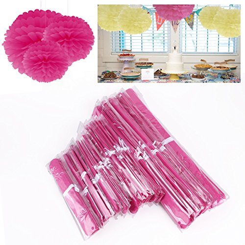 30er Pink Papier PomPom Blumen Kugel 20/25/37cm Hochzeit Garten Wohnung Fest Feier Party Geburtstag Deko