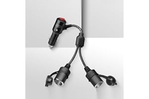 ‎RGBER RGBer® Zigarettenanzünder Verteiler, Adapter Zigarettenanzünder Steckdose，Auto 12V Zigarettenanzünder Stecker mit Schalter| Für Auto Sitzheizung und Auto Kühlbox geeignet.