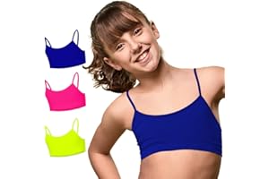 FOCENZA Top Bambina con Spalline Sottili in Morbida Microfibra, Elasticizzato e Confortevole per Ginnastica Artistica, Danza e Sport, Multipack da 3 Pezzi, Made in Italy