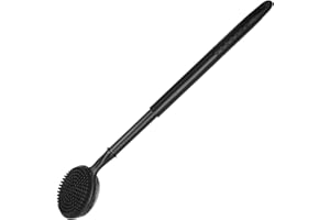 Wiseten Silikonowa szczotka do ciała, szczotka do szorowania pleców z długim chowanym uchwytem 43–60 cm, dwustronna szczotka prysznicowa do złuszczania i masażu pod prysznic, może wytwarzać bogatą