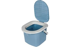 BRANQ HOME ESSENTIAL BranQ - Home essential 1305 Jungen Toilette BranQ Mobile Campingtoilette 15,5 Ltr. mit max. Tragkraft bis 120kg, Kunststoff BPA-freier PP, Hellblau, kleine Größe 31x31x28 (LxHxB), 15,5 L