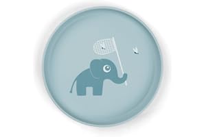 Done by Deer Foodie Elphee - Plato para niños (20 cm de diámetro), color azul