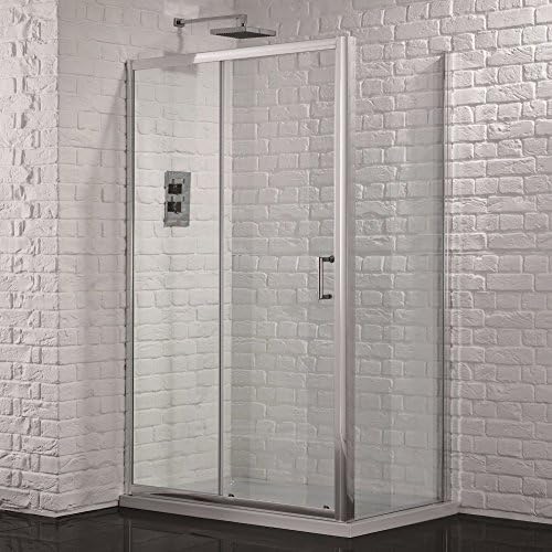 1200 x 900 mm Sliding Shower Enclosure Cubicle with Tray and Waste + Side Panel