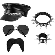 Rocker Verkleidungsset – Haarband & Bart, Für Biker-, Easy Rider-Mottopartys