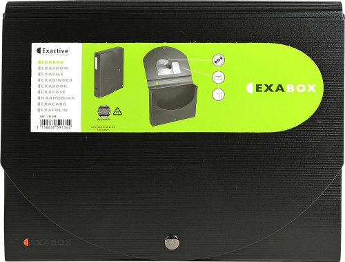 Exacompta 59134ME Archivbox (Exabox Exactive, PP, Rücken 60 mm, DIN A4, aufgebaut geliefert) Schwarz