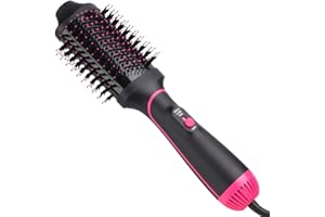 EFILERUP Hair Dryer Brush,Hair Dryer and Volumizer Hot Air Styler Brush,Professional Negative Ion Anti-Frizz Hair Dryer Styler Brush for Hair Straightening, Curling and Styling.(Black Red)