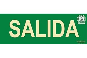 IberNorma SPB004 Señal Evacuación Salida 30x10,5cm Clase B D≤7m PVC Luminiscente Homologada nueva UNE 23034:2023 (Clase B)