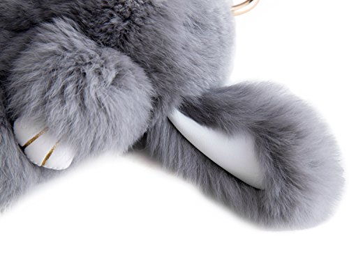 YISEVEN Kaninchen Pelz Anhänger Plüsch Fahrzeugschlüssel Handtaschenanhänger Schlüsselanhänger - 2