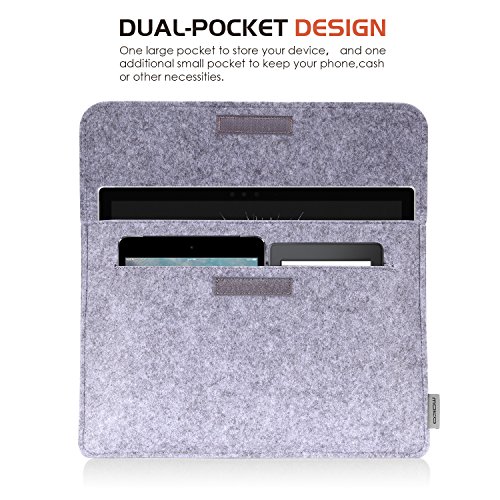 MoKo Surface Book 13.5 Zoll Filz Sleeve Hülle – Ultrabook Laptoptasche Notebooktasche Laptop Schutzhülle Tasche Laptophülle mit Karten-Slot / Kleine Filz Bag für Surface Book 13.5 Zoll, Hellgrau - 2