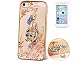 Produktbild Utra-Thin Iphone5 5s SE Hülle Silikon Transparent,3D Glitzer Strass ISENPENK® Schutzhülle TPU Case Schutzhülle Silikon Crystal Kirstall Clear Case Durchsichtig Weichem Silikon Handy Gürtel Tasche Muster Pour Iphone5 5s SE Zoll– [Saphirblau Pfauring] Mit Panzerglas Folie