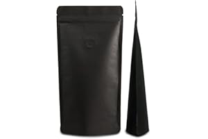 Lacers Standbodenbeutel Kraftpapier in versch. Farben, High Barrier mit Ventil, Nachhaltig, Kaffeebeutel mit Aromaschutzventil, wiederverwendbar