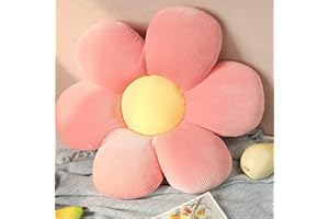 Yelschwa Cuscini a forma di margherita, graziosi cuscini in peluche per sedia, camera da letto, divano, sedia, decorazione, guardare la TV, lettura, 40 cm, colore rosa