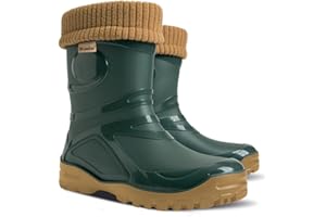 3Kamido GoTherm Kalosze z ocieplaczem z naturalnej wełny - bardzo wygodne i bardzo ciepłe kalosze z PVC, z antypoślizgową podeszwą, wodoodporne, nieprzemakalne, dla młodzieży i dorosłych