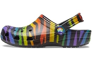 Crocs Zuecos Unisex Classic Animal Print Clogs | Zapatos de Madera de Cebra y Leopardo, Tigre, 36/38 EU, Rainbow Tiger, 36/38 EU