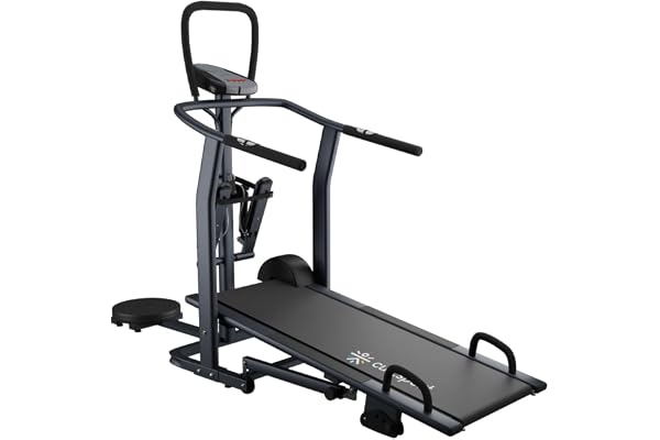 Fitkit by Cult FT801 4 in 1 Manual Multifunction Non Electric Treadmill with (Jogger, Stepper, Twister, Pushup Bar), 3 Level Inclination for Home Gym Fitness with 6 Months Warranty