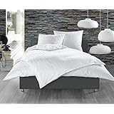 Bettwaesche-mit-Stil Mako Satin Damast Bettw&auml;sche Garnitur "Waves" wei&szlig; (200 cm x 200 cm + 2x 80 cm x 80 cm)
