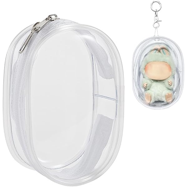 CALEMBOU Transparente Display-Tasche Für BJD Puppen & Figuren – Mit Doppelreißverschluss & Schlüsselanhänger | Staubdichte Aufbewahrung Für Sammler