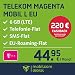Produktbild Telekom Magenta Mobil L EU Allnet Flat mit 10 GB LTE Internet Flat max. 300 MBit/s, Telefonie- und SMS-Flat in alle dt. Netze, HotSpot-Flat, EU Flat, 24 Monate Laufzeit, monatlich nur 46,95 € statt 66,95 € + Cashback in Höhe von 150 EUR, Triple-Sim-Karten