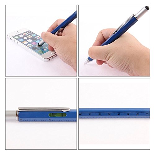 Beruehrungsbildschirm Stift – TOOGOO(R)Multifunktions Beruehrungsbildschirm Stift mit Wasserwaage Lineal Schraubendreher (blau) - 2