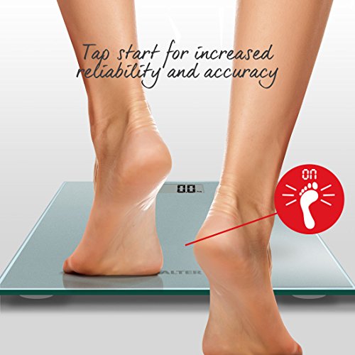 Salter 9028 Razor Ultra Slim Personenwaage aus Glas, digital, silberfarben - 4