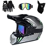 [RESPIRABLE]: Casco de Motocross Múltiples ubicaciones provistas de una ranura de ventilación, Para permitir la circulación de aire en el casco, Función anti-sudor, Reducir el ruido, A prueba de polvo, Repelente de insectos, El ángulo de visión es superior a 105 grados.