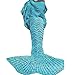 Produktbild Meerjungfrau Schwanz Decke von U-miss | Gemütlich Weich Häkeln alle Jahreszeiten kuscheln Meerjungfrau Schlafsack | 71 x 35,Blau-N